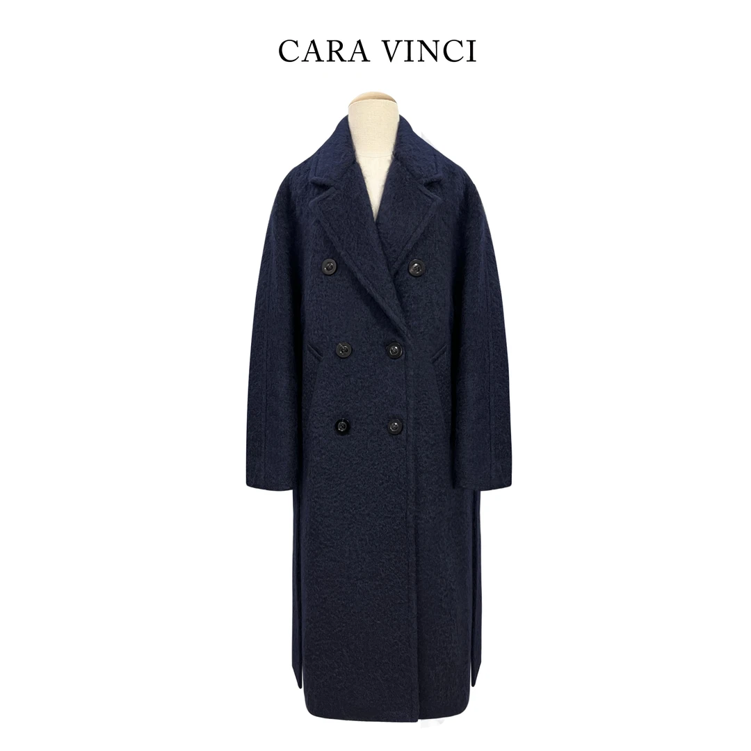 CARA原创【苏力羊驼经典廓形大衣】双排扣高级感中长款外套女