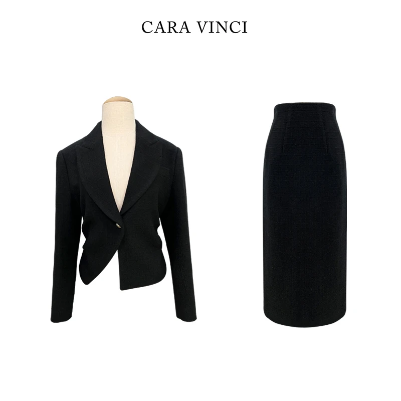 CARA原创设计【气质名媛羊毛外套】时尚通勤西装外套实物 不含胸针