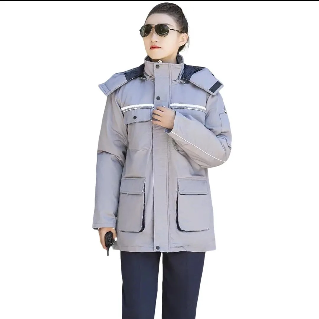 新款防静电中长款棉服加厚防寒耐磨石化加油站工作男女同款可定制