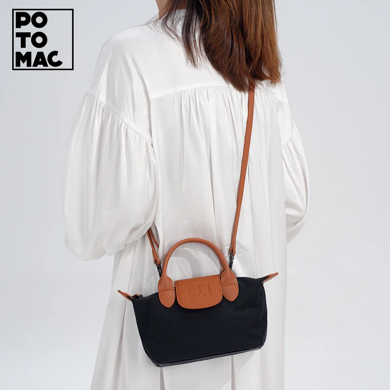 potomac休闲百搭时尚便携单肩斜跨手拎水洗尼龙饺子包