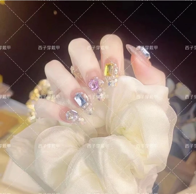 【浮世三千】手工穿戴甲气质款光疗美甲