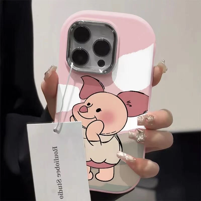 适用于苹果华为OPPO/VIVO金属小胖墩可爱的皮杰猪小米/IQOO手机壳