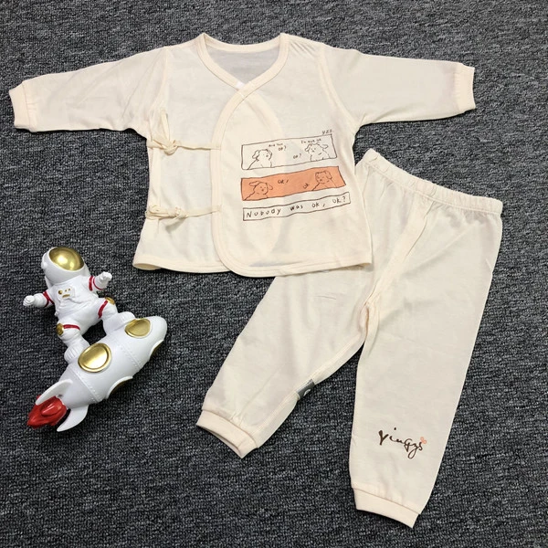 新生儿衣服婴儿夏季薄款内衣无骨纯棉套装长袖空调服宝宝睡衣夏