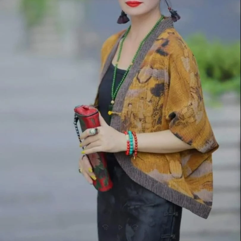 2025春夏新款国风国潮时尚外披上衣复古国风新中式外套宽松