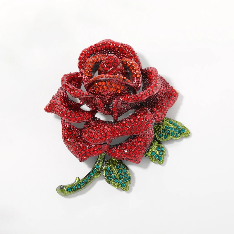 合金胸针 秋冬手工时尚百搭红色配饰大玫瑰-玫瑰花  6051