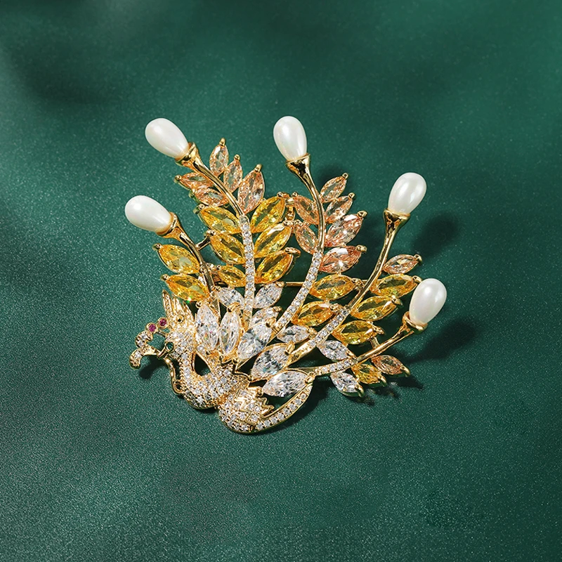 铜合金胸针 H时尚百搭九天朝凤气质凤凰胸针6141