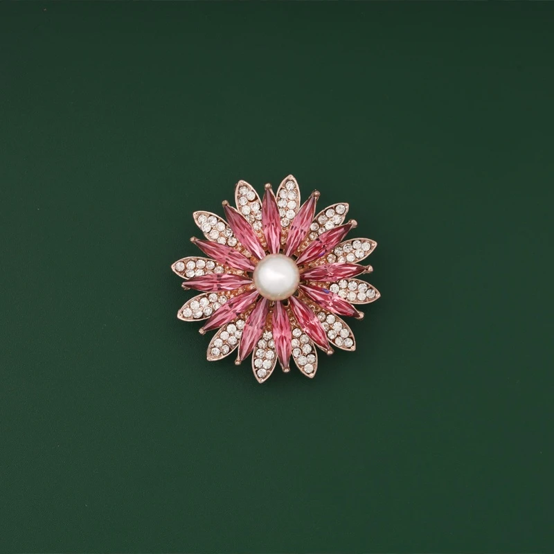 铜合金胸针 手工红色轻奢白色设计珠时尚粉红百搭浪漫紫胸针5080