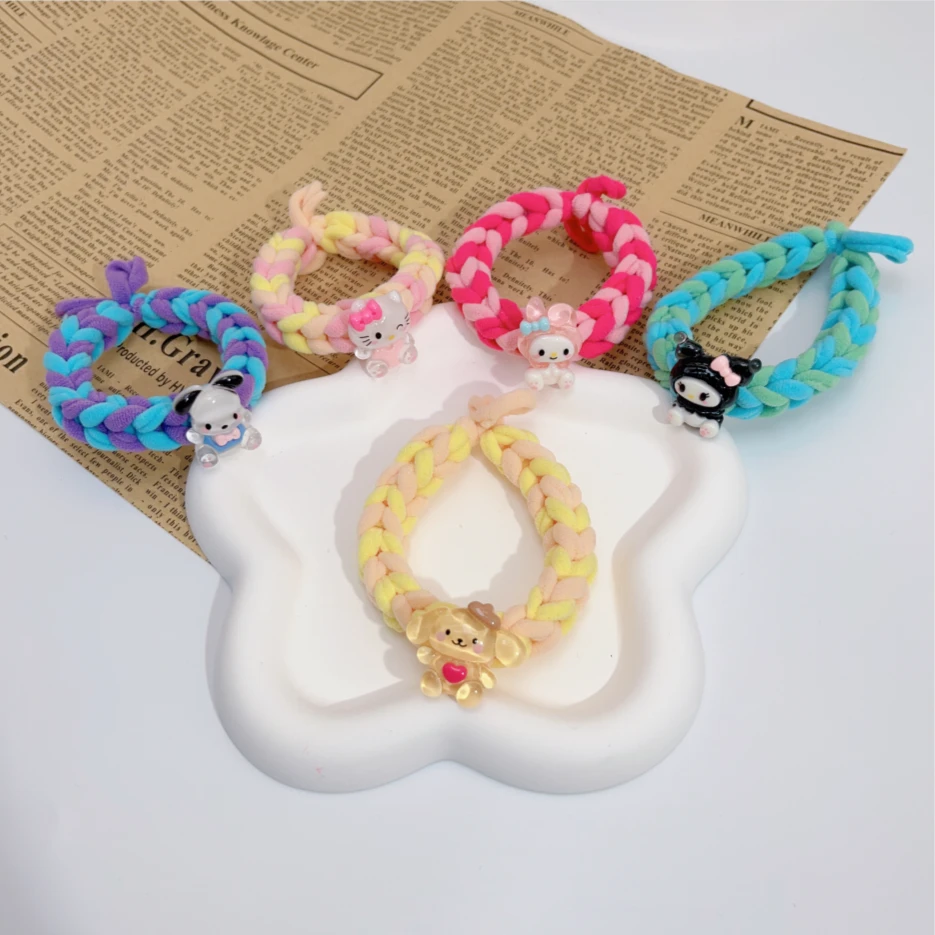 DIY手工发绳手链脚链多用图环情侣闺蜜儿童用手环彩色编制布手环