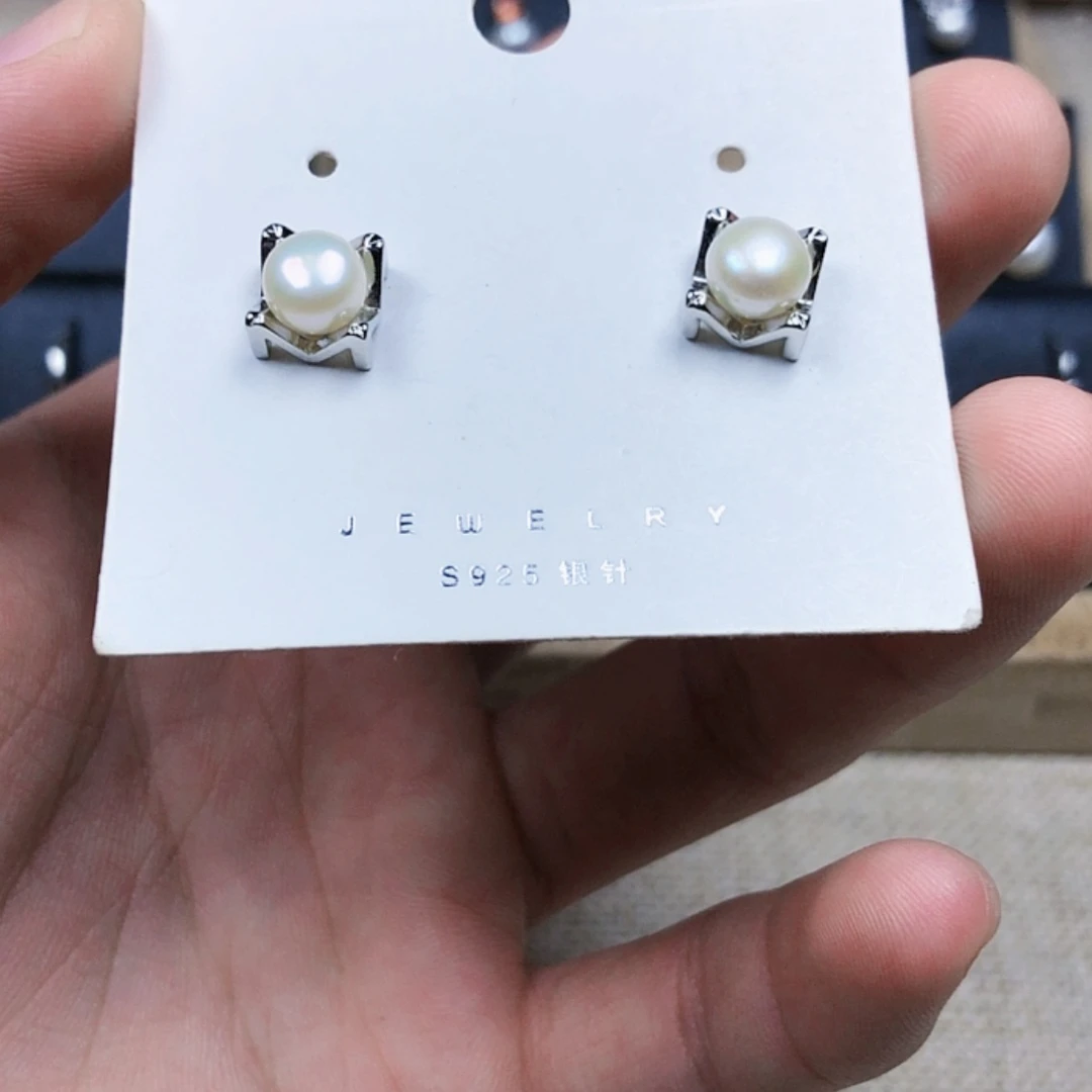 【闪购商品】淡水珍珠耳饰银S925镶嵌