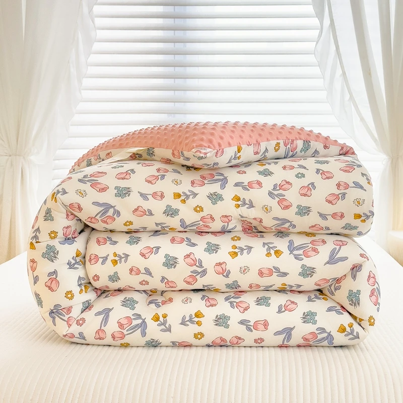 秋冬新款A类针织棉豆豆被冬被春秋被被芯被子加厚学生单人被芯