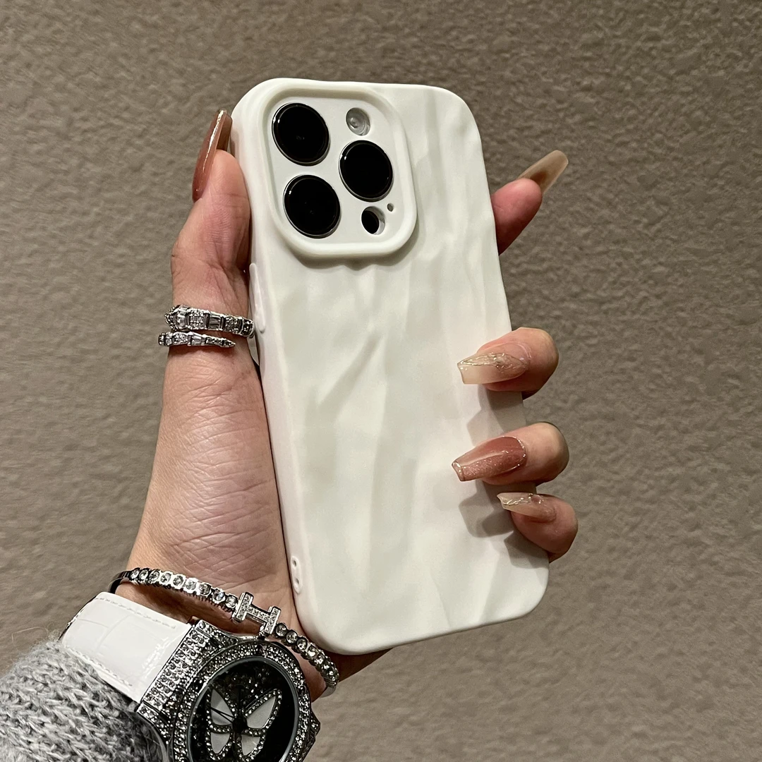肤感磨砂褶皱纹iPhone15/14promax手机壳苹果13/12/11套xr