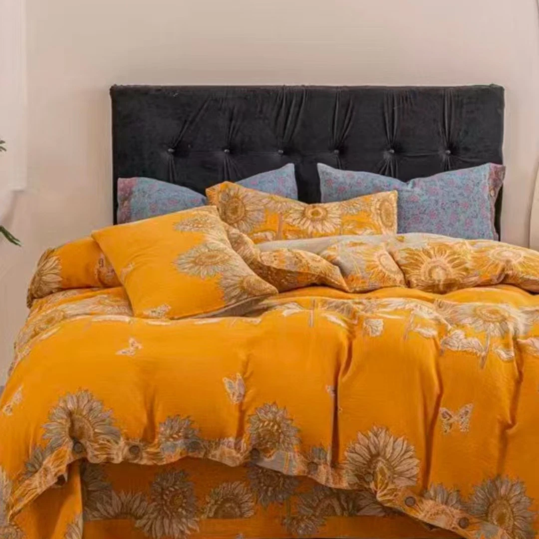 良芳家纺定制床上用品双层纱双纱透气柔软朴被套网红款