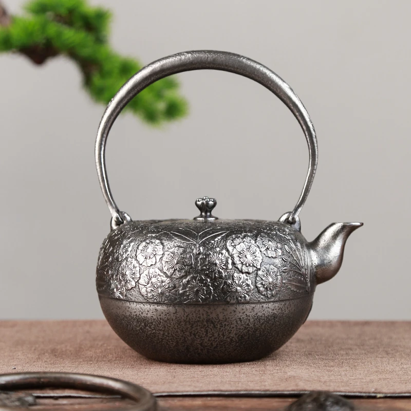 六隐斋 砂铁壶铁钵樱花1300cc 家居砂铁壶煮水器