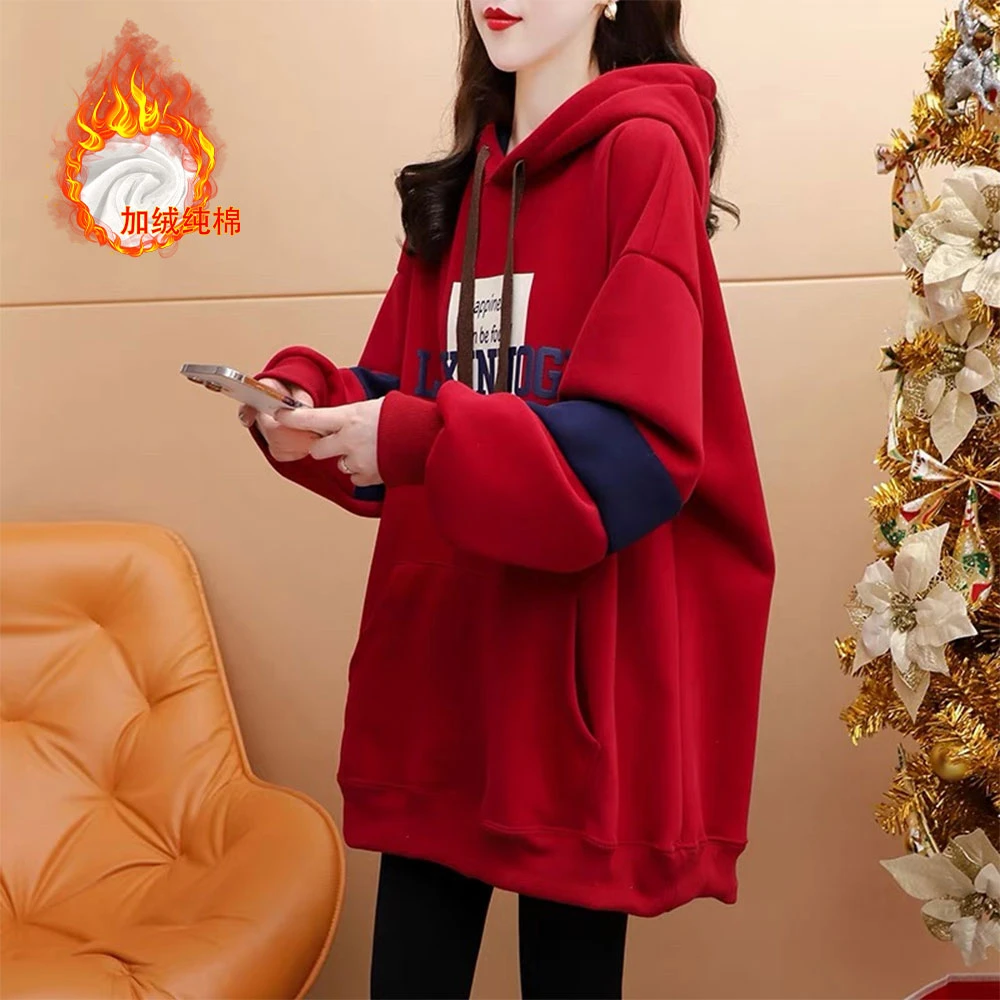 秋冬季外穿加绒含棉时髦外套女新款爆款洋气百搭减龄时尚中长款