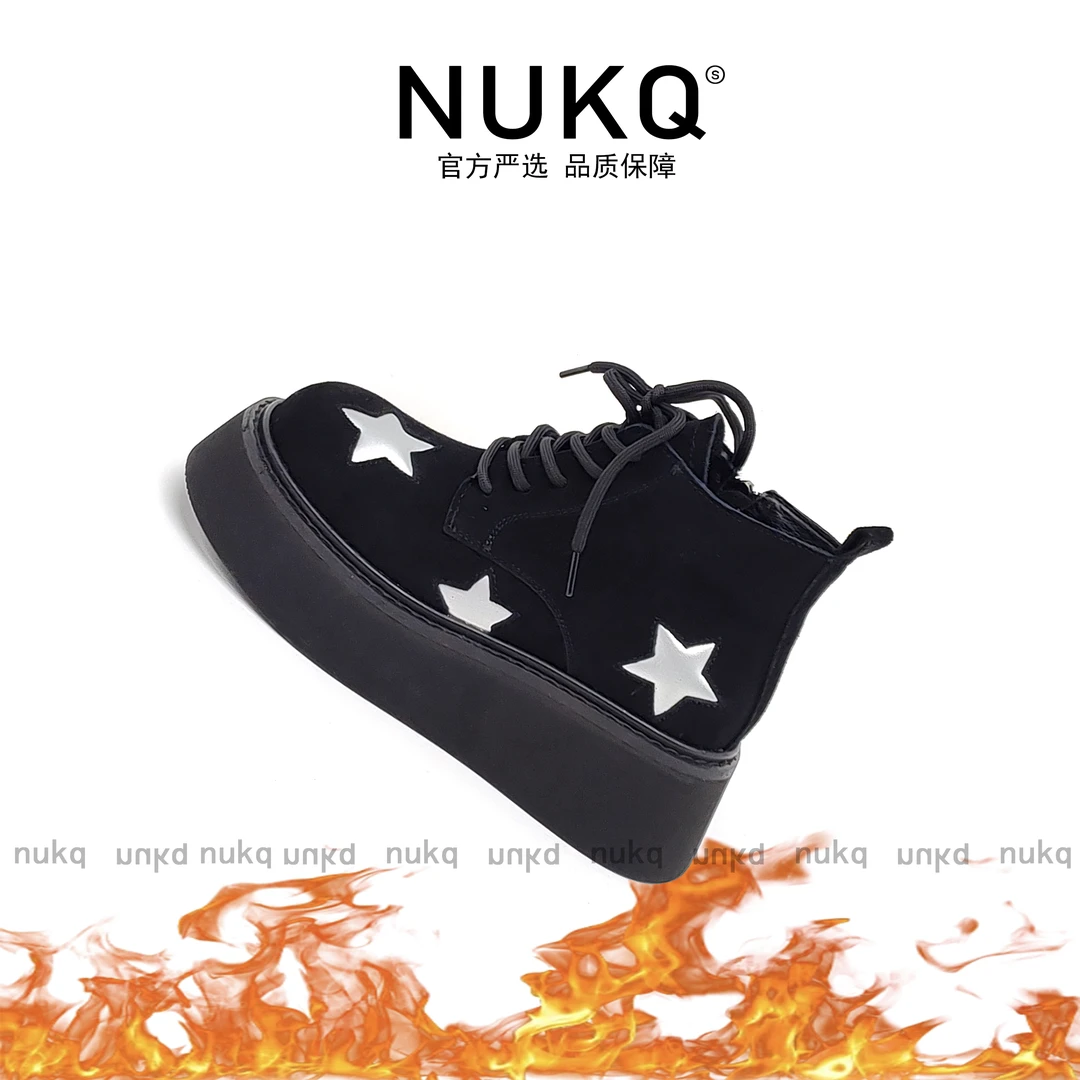 大悦NUKQ 反绒高帮雪地靴保暖皮毛一体秋冬休闲加厚雪中送炭冬季