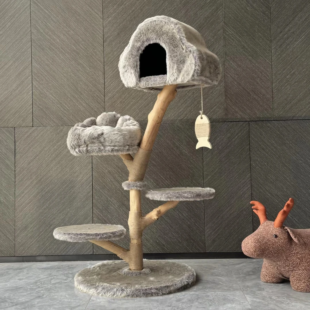原木猫爬架猫树猫窝一体四季通用多猫家庭森林风观景台保暖猫爬架