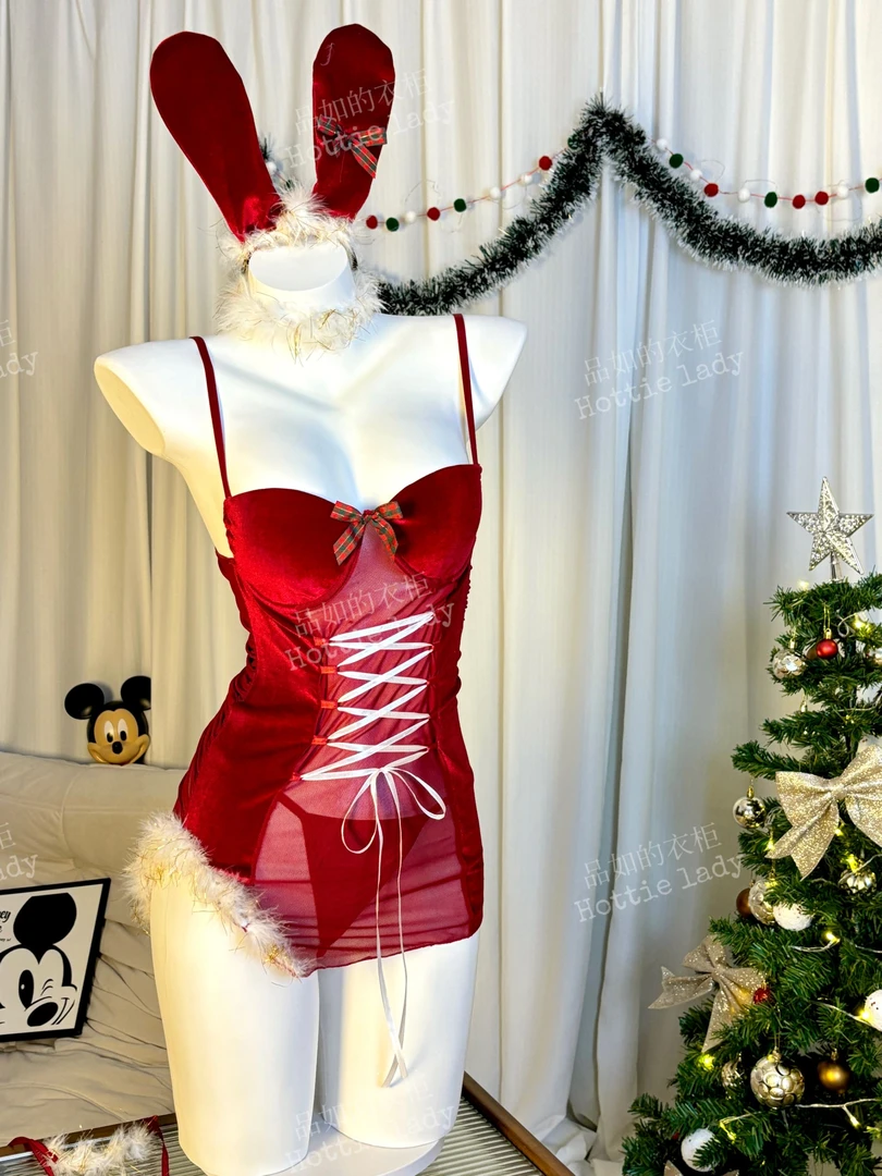 Hottie lady小兔乖乖*圣诞性感纯欲跨年万圣显瘦约会睡裙兔女郎