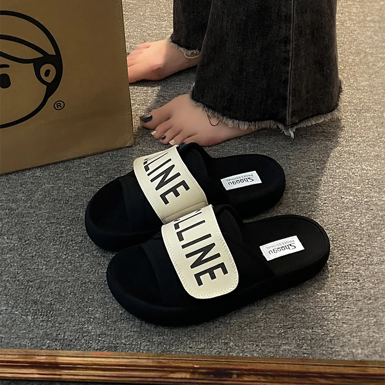 超火绝美厚底凉拖鞋女夏外穿时尚配裙子2024新款外出法式平底拖鞋