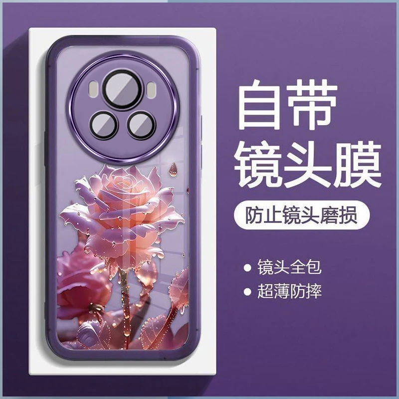 荣耀magic6手机壳带镜头膜全包防摔网红女软硅胶套国风时尚小清新