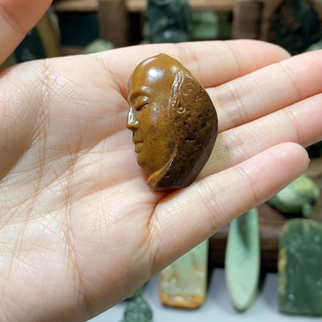 岫岩河磨玉（透闪石质玉）吊坠(不含链)未镶嵌平*#