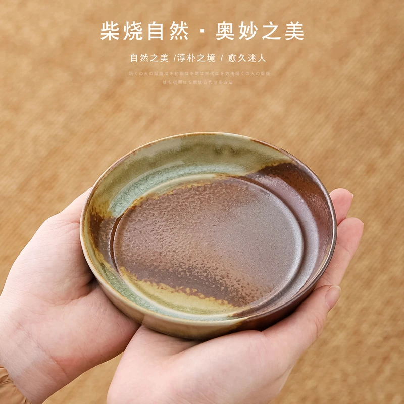 复古中式柴窑窑变系列纯手工茶托壶承