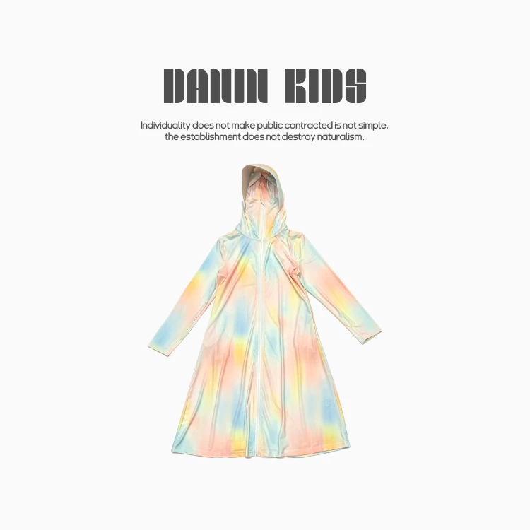 【嗒囜】女童薄款百搭冰丝中长款防晒衣户外遮脸防紫外线外套2401