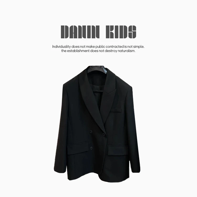 嗒囜【主理人私服】轻奢春秋季经典女装翻领西服外套双排扣小西装