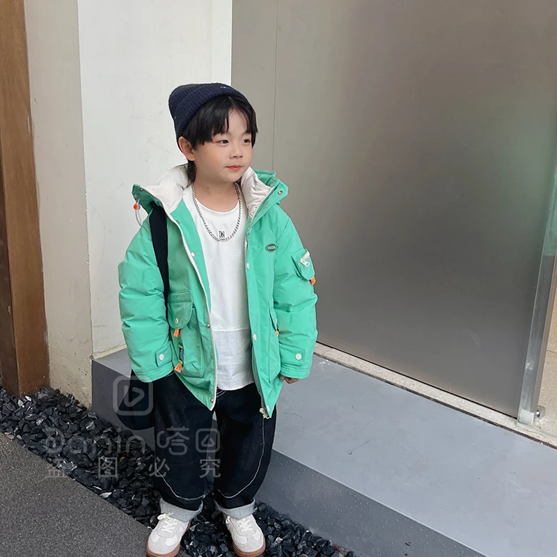 【嗒囜】DN00271 儿童连帽羽绒服2022新款男童加厚保暖亲子棉袄潮