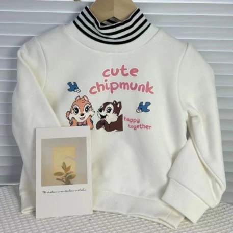 Petit Avril/贝甜女童秋季时尚白色松鼠印花卫衣043