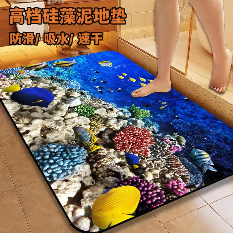 脚垫硅藻泥高档卫生间防滑垫裁剪门垫厕所速干耐脏家用地垫吸水垫