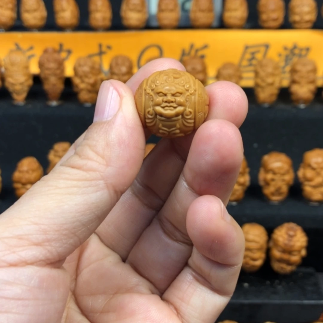 【闪购商品】橄榄核核雕?****▛D黄财神三通定制孔道不退换