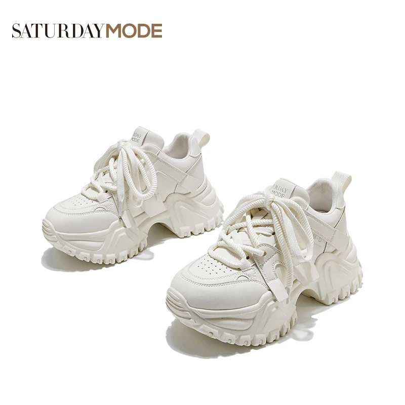 SATURDAYMODE女鞋//运动鞋百搭老爹鞋休闲鞋厚底小白鞋时尚系带YC