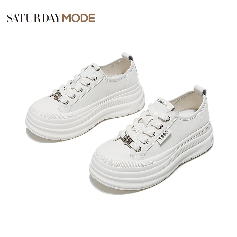 SATURDAYMODE/高级厚底系带女鞋休闲早秋时尚休闲板鞋