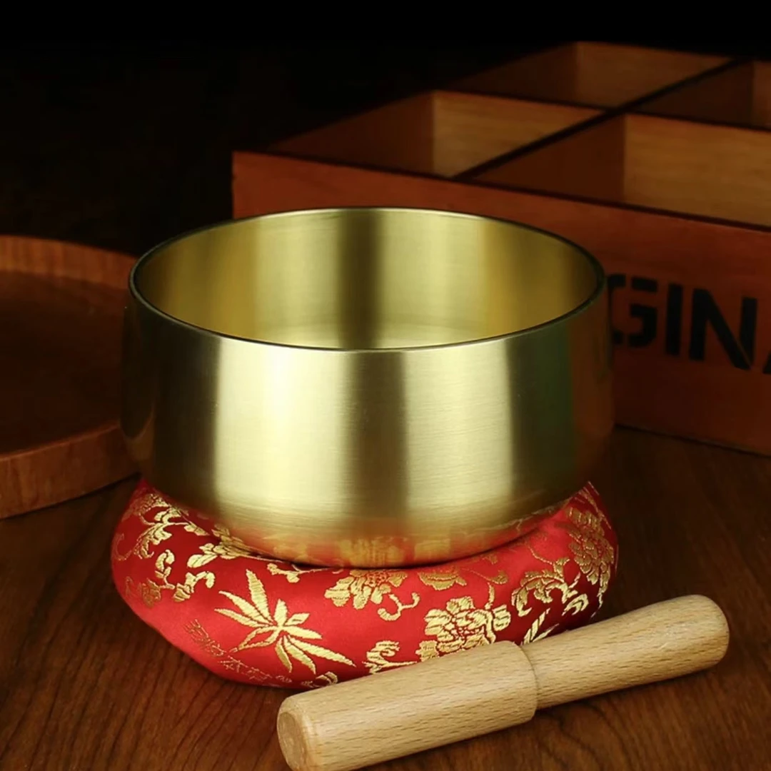 纯黄铜颂钵铜磬铜钵静心瑜伽颂钵