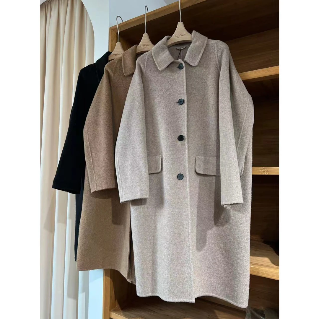 【Yangzipuzi】秋冬经典百搭小翻领内口袋【骆驼绒版】双面毛呢大衣
