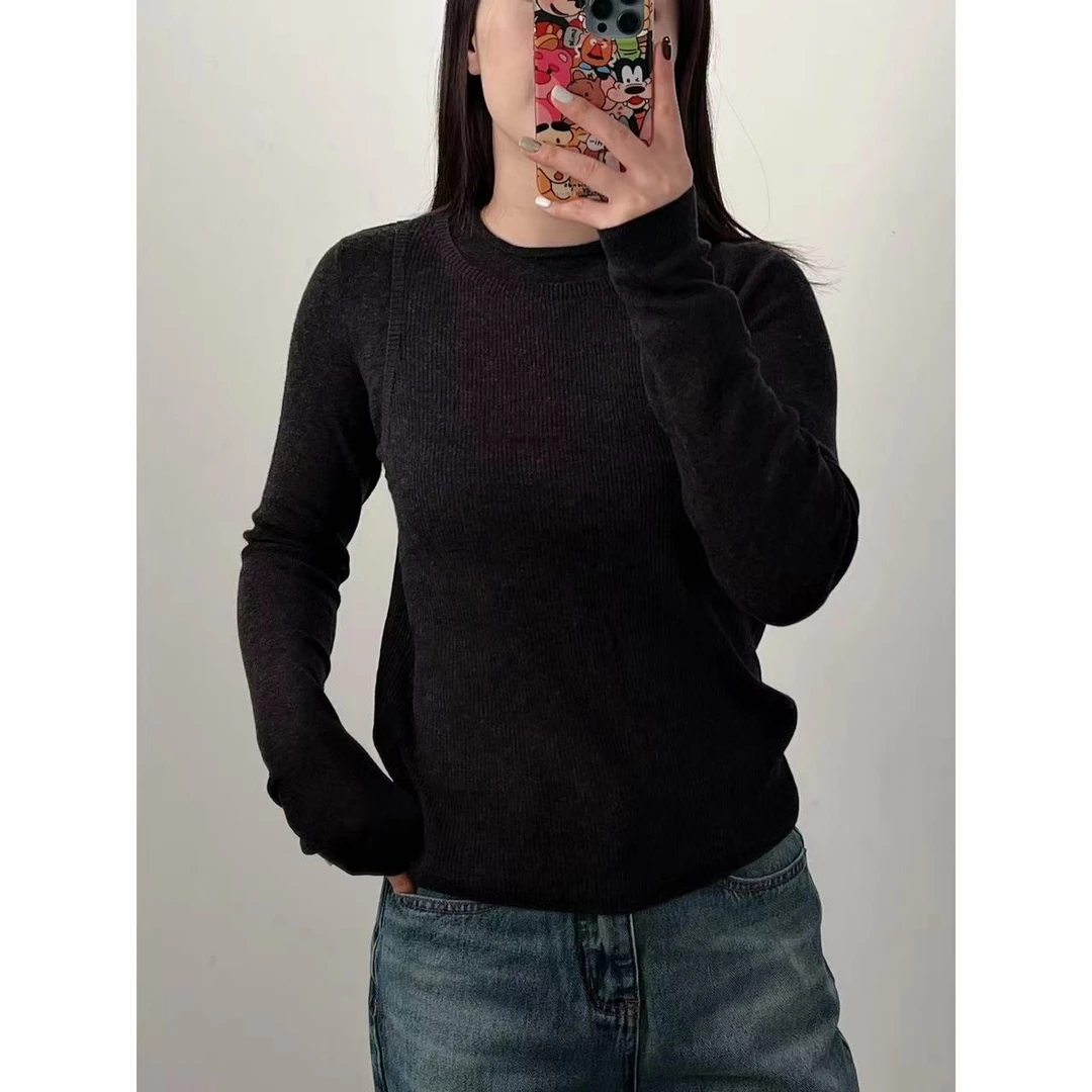 【Yangzipuzi】圆领假两件背心感打底毛衣