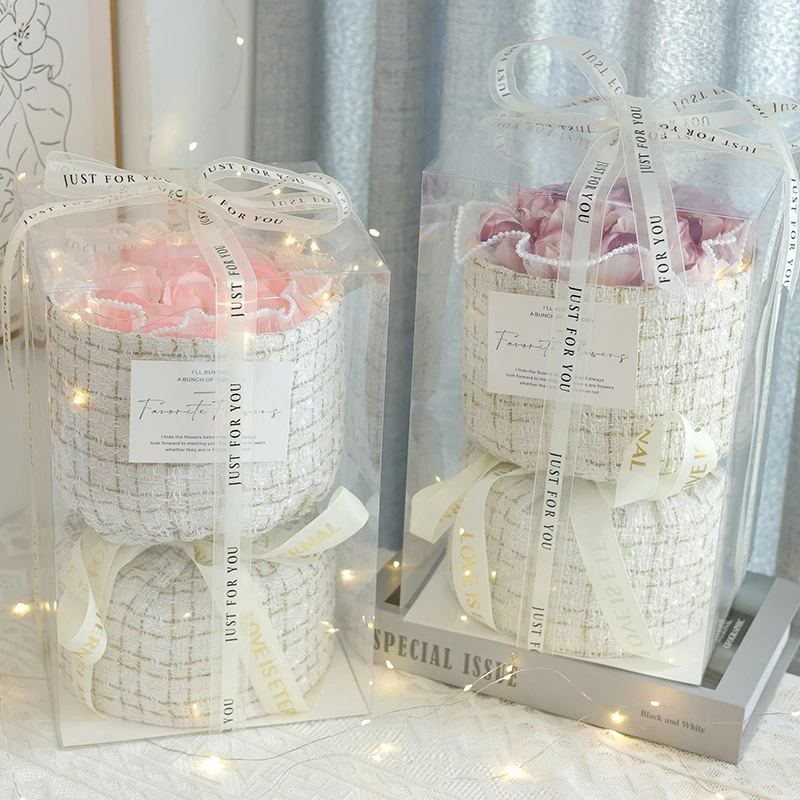 语橙小香风香皂玫瑰花束成品送女朋友闺蜜生日礼物女生七夕情人节