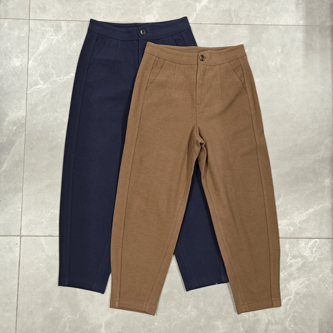 【HX女裤】C7032秋冬保暖绒感双面呢微垮裤宽松百搭休闲哈伦裤子