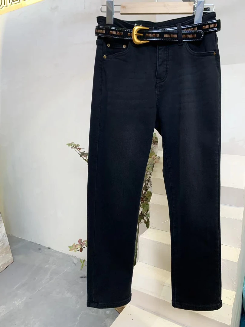 【HX女裤】C6752黑色百搭秋冬保暖加绒弹力烟管裤修身时尚直筒裤