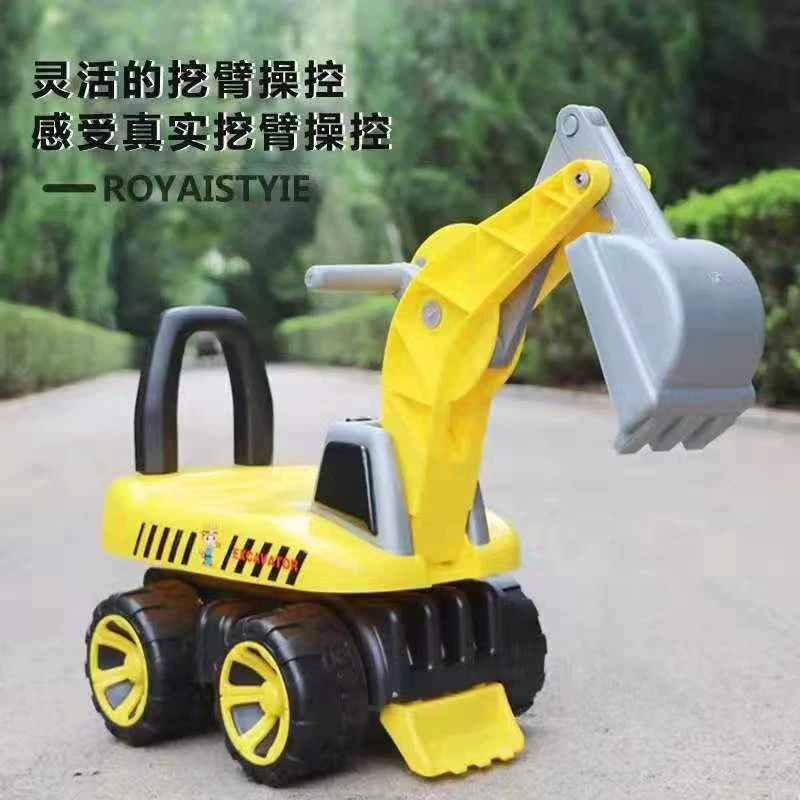 挖掘机玩具车儿童可坐人男孩女孩挖土机工程车铲车有音乐灯光旋转