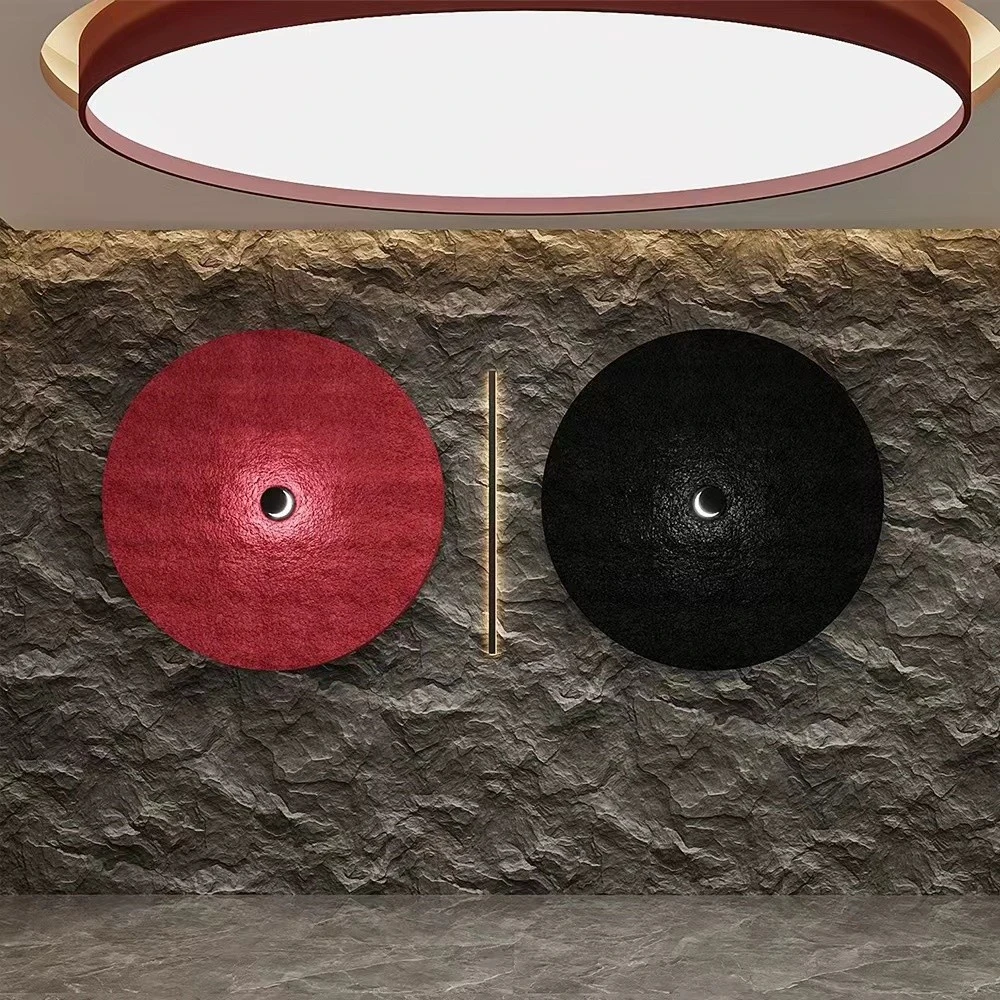 网红发廊装饰现代高级感立体装饰客厅呼吸灯玄关灯光美发镜台