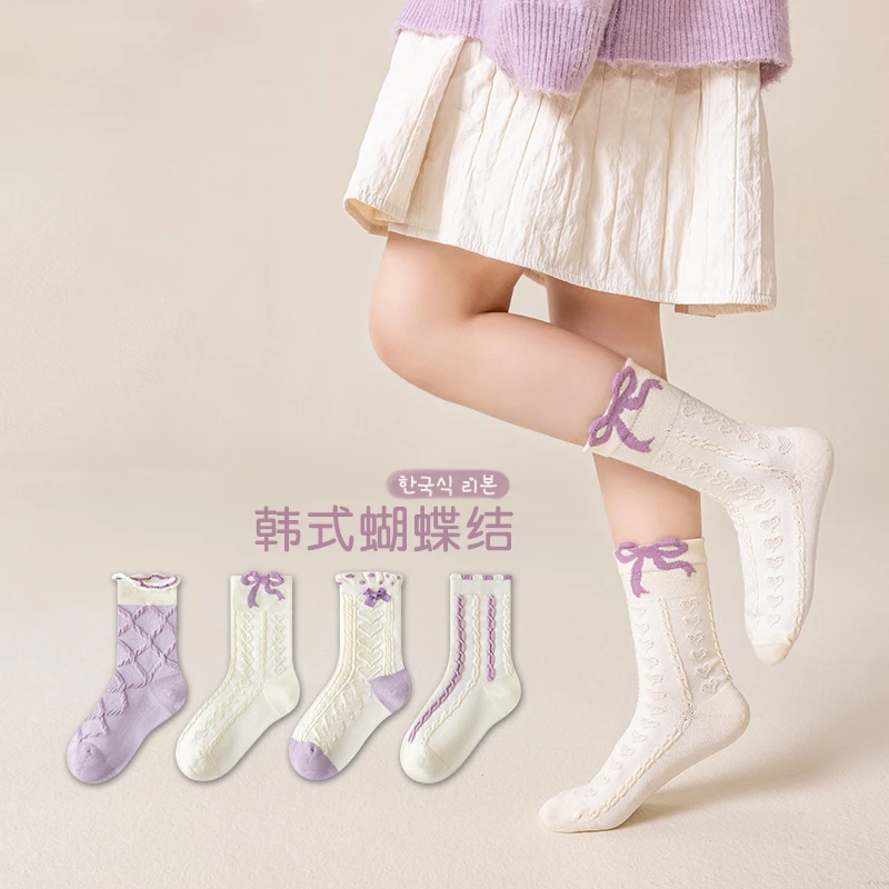 虫虫说女童袜春秋薄款网眼袜中筒袜蕾丝花边袜公主袜透气袜子A263
