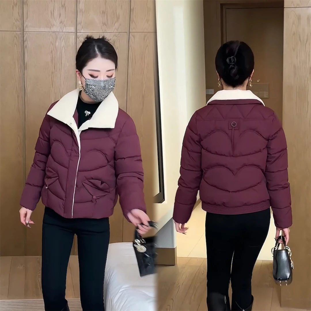 【婉星儿品牌】时尚女款显瘦休闲百搭加厚保暖修身韩版棉衣冬季立领