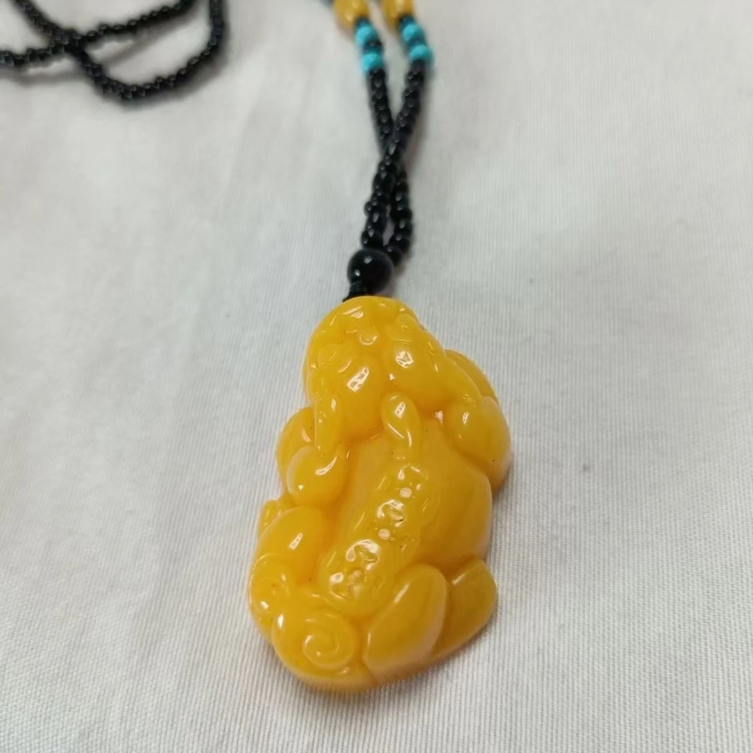 qj貔貅吊坠精美气质款1个精美饰品黄A
