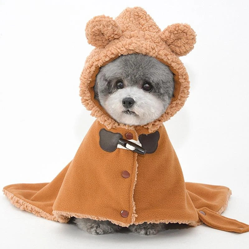 狗狗睡衣披风睡袍宠物衣服泰迪冬季加绒保暖毯子猫斗篷小型犬变身