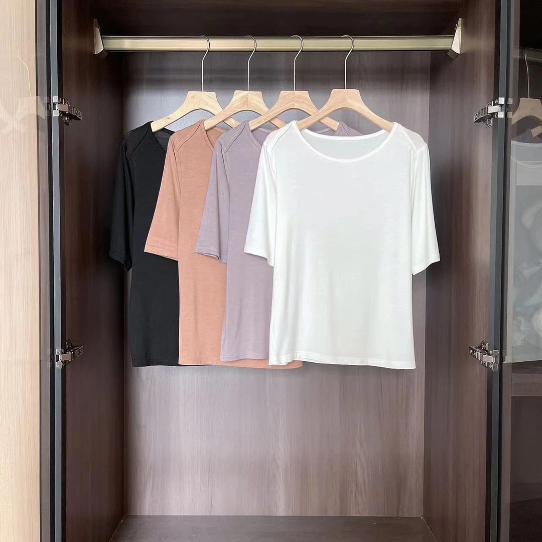 【海涛大叔】宽松领口肩压褶短袖T恤 MX506