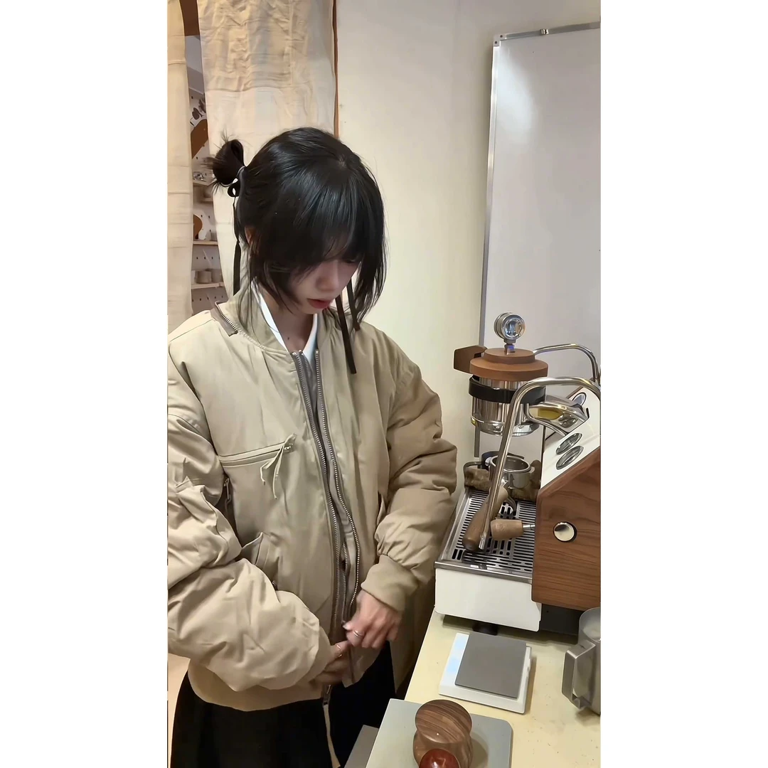 LIGGICC短宽飞行员夹克棉服男款冬季美式解构棒球服cleanfit外套