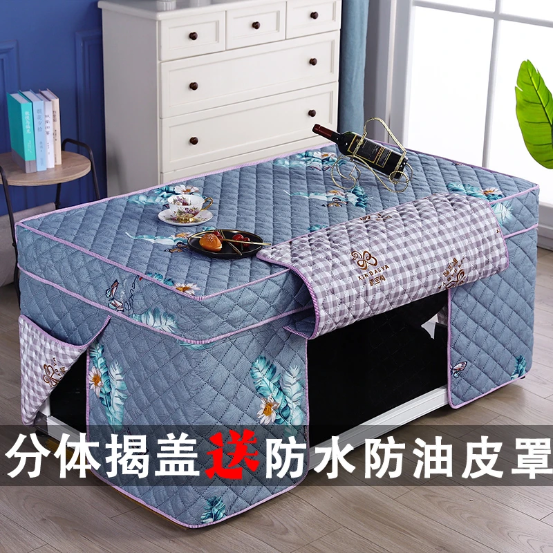 新款烤火卓罩套加厚电炉罩长方形茶几桌布罩电暖炉套取暖桌罩掀盖