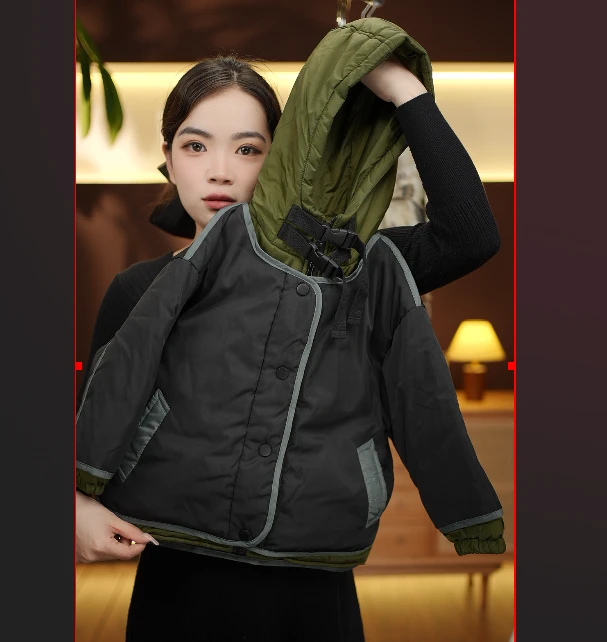 痞帅工装风假两件羽绒服休闲羽绒服外套066