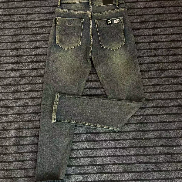 27码28码怀旧复古色加绒加厚牛仔裤修身小脚弹力（微瑕）